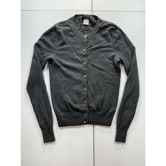 J. Crew Sweaters - J. Crew Cardigan Sweater Womens XS Gray Cashmere Wool Button Front V-Neck